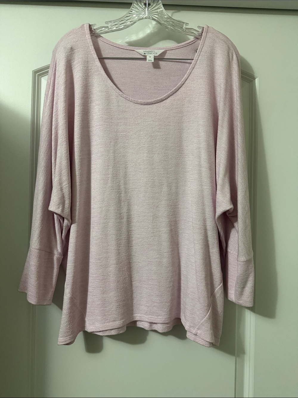 Market and Spruce Lightweight Scoop-Neck Pullover in Light Pink- Size XL